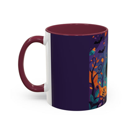 🐈‍⬛🎃 The Midnight Black Cat Masquerade Colorful Mug – Whimsical Halloween Elegance