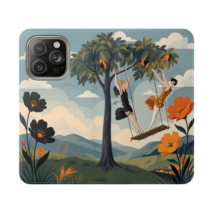 🌳🌺 The Ladies Of The Garden Swing Flip Case – Art Deco Floral Adventure