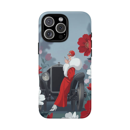 🚗🌺 The Lady Of The Grand Touring Car Phone Case – Art Deco Motoring Elegance