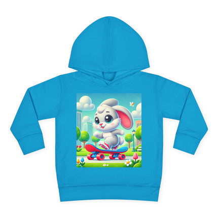 Skateboard Bunny Adventure Toddler Pullover Fleece Hoodie