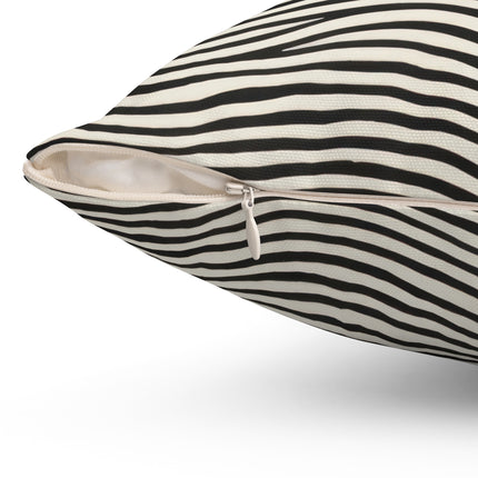 Wave Pattern on White Spun Polyester Square Pillow