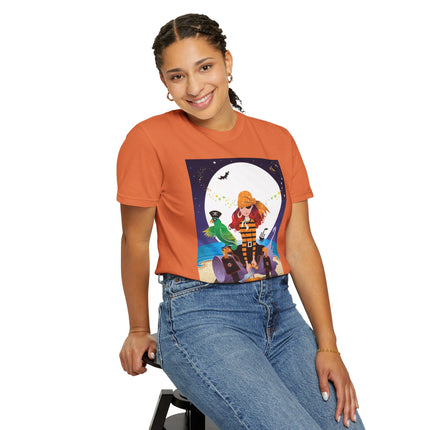 Moonlit Pirate Halloween Unisex Garment-Dyed T-shirt
