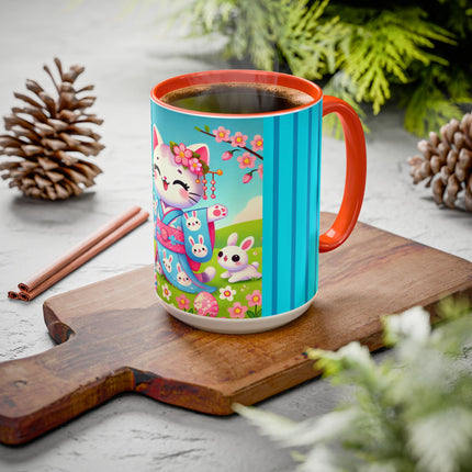 Springtime Kitten’s Easter Joy Colorful Mugs (11oz, 15oz)