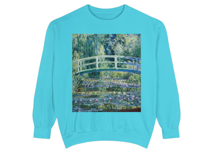 Water Lilies and Japanese Bridge by Claude Monet Unisex Garment-Dyed Sweatshirt