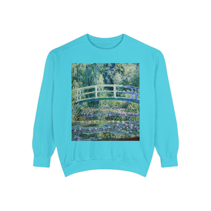 Water Lilies and Japanese Bridge by Claude Monet Unisex Garment-Dyed Sweatshirt