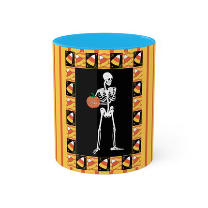 Candy Corn Skeleton Colorful Mugs (11oz, 15oz)