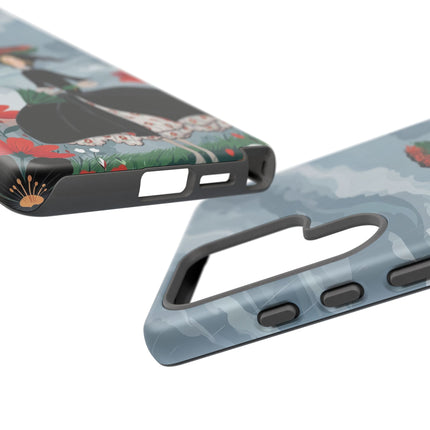🌧️🌺 The Stormy Flower Walk Phone Case – Art Deco Floral Fashion
