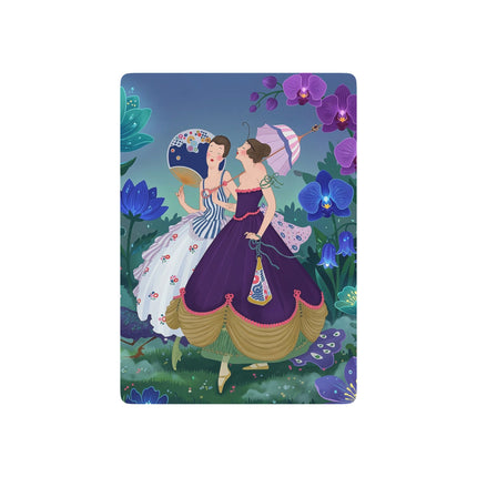 🌙🦚 The Ladies Of The Moonlit Garden Playing Cards – Art Deco Floral Elegance