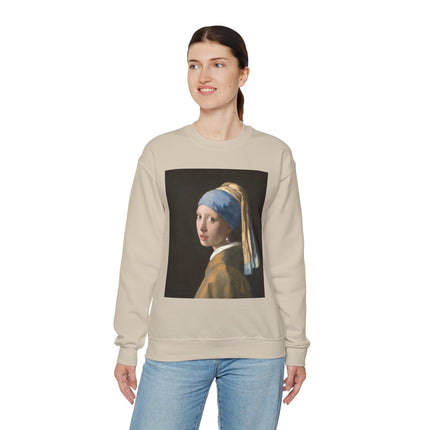 Girl with a Pearl Earring by Johannes Vermeer Heavy Blend™ Crewneck Sweatshirt