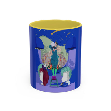 Wishes Beneath the Comet Sky Colorful Mug (11oz, 15oz) – Celestial Magic, Art Deco Elegance & Dreamy Wonder