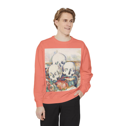 The Three Skulls by Paul Cézanne Garment-Dyed Sweatshirt