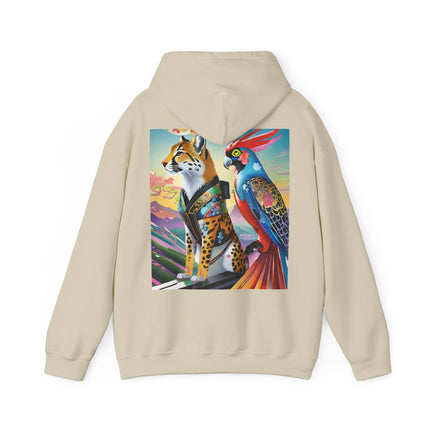 Cheetah and Parrot Cybernetic Duet – Heavy Blend™ Hooded Sweatshirt