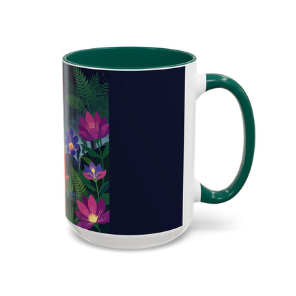 Moonlight Waltz Among The Blossoms Colorful Mugs – Art Deco Floral Enchantment