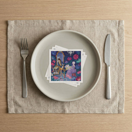 🌺🎼 The Garden Sonata Napkins – Art Deco Musical Fantasy
