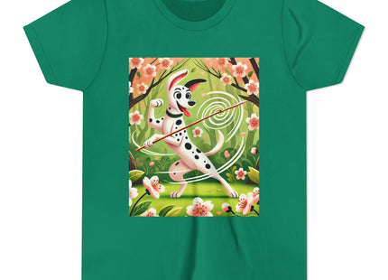 Dalmatian Dance in the Cherry Blossom Grove Youth Short Sleeve Tee