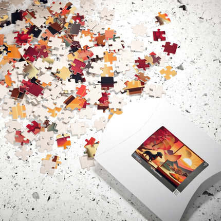 Dachshund's Sunset Artistry Puzzle (110, 252, 520, 1014-piece)