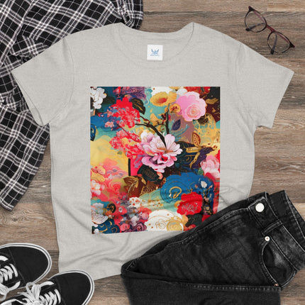 Women's Ethereal Irises Print Midweight Cotton Tee
