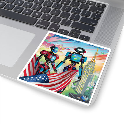 High Fashion Cyberpunk CIA Robots Kiss-Cut Stickers (4 Sizes)