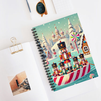 Nutcracker Candy-Striped Adventure Spiral Notebook - Ruled Line
