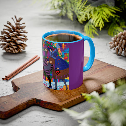 🎄✨ Christmas Among The Twinkling Trees Colorful Mug – Art Deco Holiday Fantasy