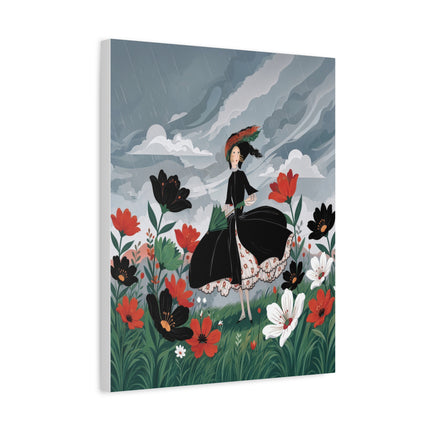 🌧️🌺 The Stormy Flower Walk Placemat – Art Deco Floral Fashion