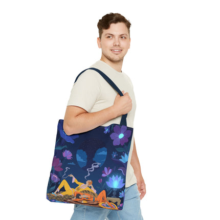 🌙🌺 The Midnight Garden Dreamers Tote Bag – Art Deco Nocturne