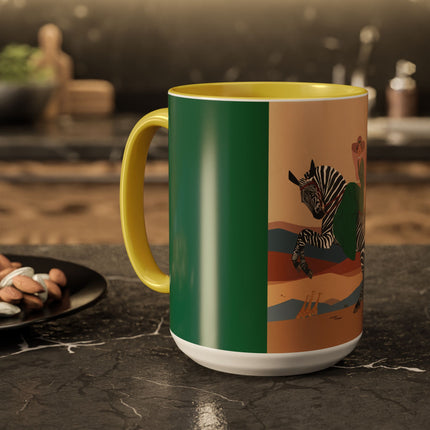 Zebra Rider Colorful Mugs – Safari Chic & Art Deco Adventure