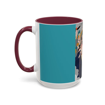 Celestial Masquerade Colorful Mugs – Theatrical Elegance & Floating Whimsy