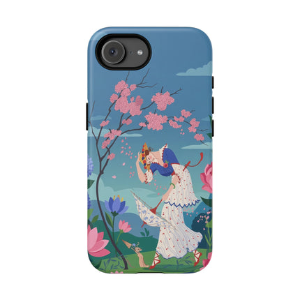 🌸☂️ The Lady Of The Falling Blossoms Phone Case – Art Deco Garden Whimsy