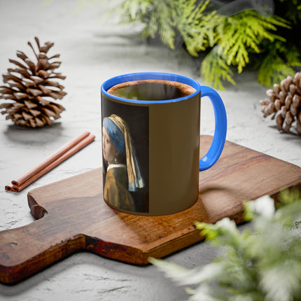 Girl with a Pearl Earring by Johannes Vermeer Colorful Mugs (11oz, 15oz)