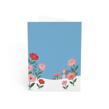 🎭🌹 The Rose Garden Masquerade Greeting Card – Art Deco Holiday Fantasy