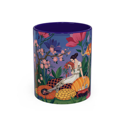 The Garden Of Quiet Reverie Colorful Mugs – Art Deco Botanical Serenity