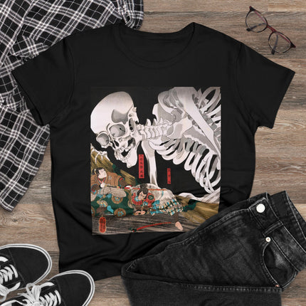 Mitsukuni Defying the Skeleton Spectre by Utagawa Kuniyoshi Women's Midweight Cotton Tee