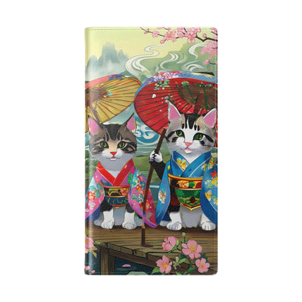 🌸🐱 Kimono Kitties Flip Case – Whimsical Elegance & Storybook Charm