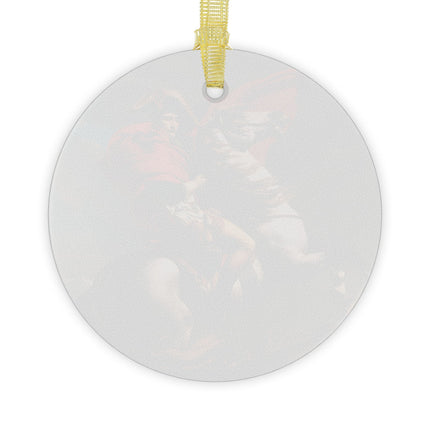 Napoleon Crossing the Alps by Jacques-Louis David Glass Ornament