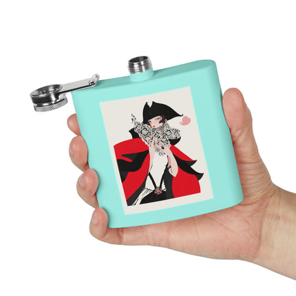 Crimson Masquerade Flask – Dramatic Grace & Bold Elegance