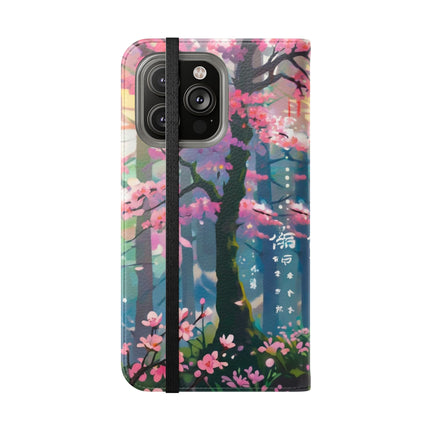 🦊⚔️ Cyberpunk Samurai Maiden Flip Case – Neon Grace & Warrior Courage