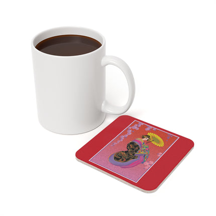 Enchanting Geisha Cork Back Coaster