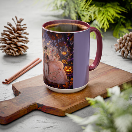 🎃🌙 The Midnight Court Of Pumpkin Grove Colorful Mug – Elegant Halloween Masquerade