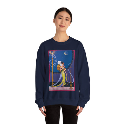 Smoke and Secrets: A Glamorous Encounter in Prohibition Era Heavy Blend™ Crewneck Sweatshirt