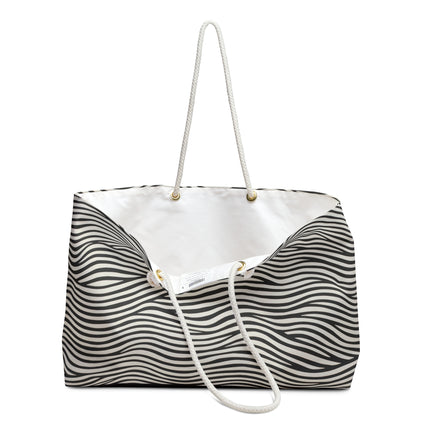 Wave Pattern on White Weekender Bag