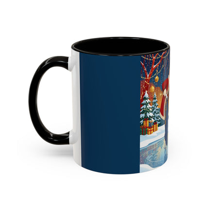 ⛸️🎄 The Christmas Skating Pavilion Colorful Mug – Art Deco Holiday Fantasy