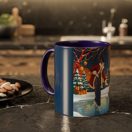 ⛸️🎄 The Christmas Skating Pavilion Colorful Mug – Art Deco Holiday Fantasy