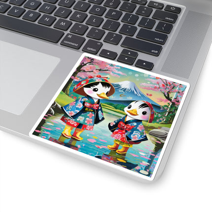 Rainy Day Ducks Kiss-Cut Stickers (4 Sizes)