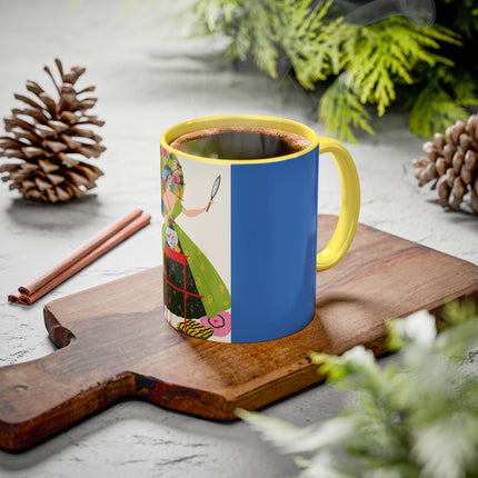 Lady with the Golden Fish Colorful Mugs – Whimsical Fashion & Playful Fantasy