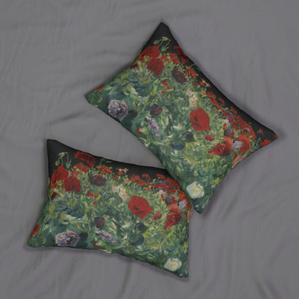 Poppies (A Study of Poppies for Carnation, Lily, Lily, Rose) by John Singer Sargent Spun Polyester Lumbar Pillow