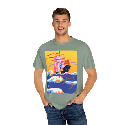 Golden Seas and Whimsical Dreams Unisex Garment-Dyed T-shirt