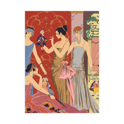🎭🌹 Les Marionnettes Postcards With Envelopes – George Barbier Art Deco Fashion Elegance