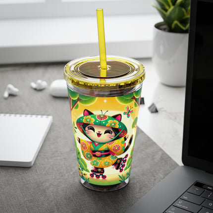 Firefly Dance on Wheels Sunsplash Tumbler with Straw, 16oz