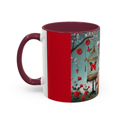 Reading in a Painted Garden Colorful Mugs (11oz, 15oz)